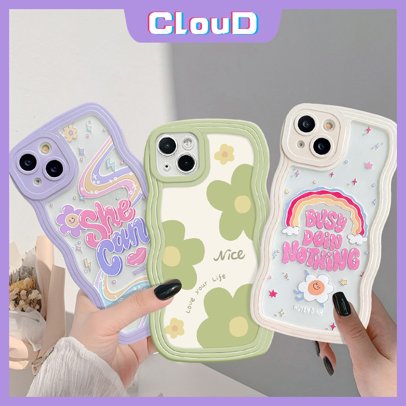 Casing Shockproof Oppo A53 A57 A76 A31 A17 A17K A78 A96 A54 A15 A36 A95 A16 A12 A5s A5 A9 A92 A74 A7 A3s Reno 8T 7 A1K A92 Smile Multicolor Rainbow bunga tulip Soft Case Cover