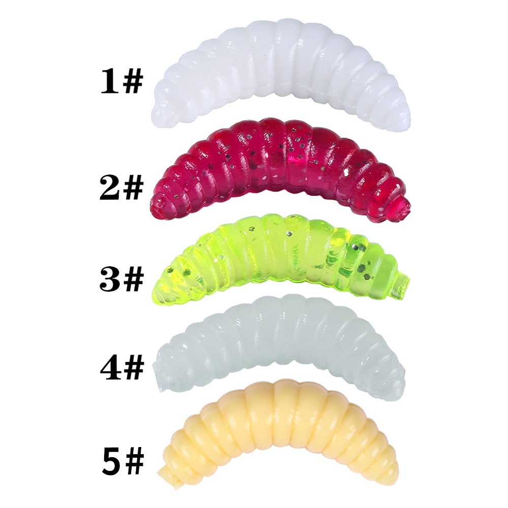 Hengjia 50 Pcs / Kantong silicone Worm Bait Umpan Pancing Soft Bait Bentuk Cacing Imitasi Ukuran 2cm 0.45g fishing Lures