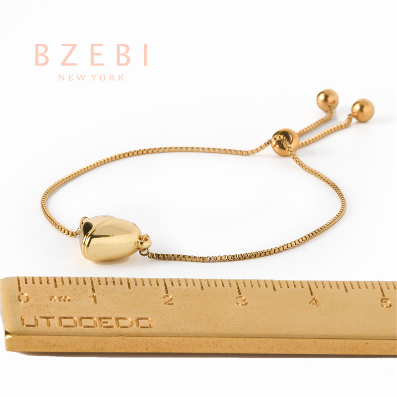 Bzebi Gelang Charm Titanium Steel Emas 18k Dengan Berlian, Anti Karat, Aksesoris Fashion Wanita, Perhiasan Gaya Korea, Hadiah Ulang Tahun Dengan Kotak Eksklusif 1219b