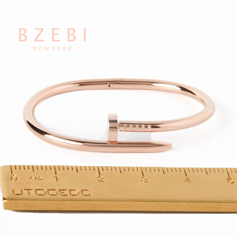 Bzebi Gelang Charm Titanium Steel Emas 18k Dengan Berlian, Anti Karat, Aksesoris Fashion Wanita, Perhiasan Gaya Korea, Hadiah Ulang Tahun Dengan Kotak Eksklusif 1229b