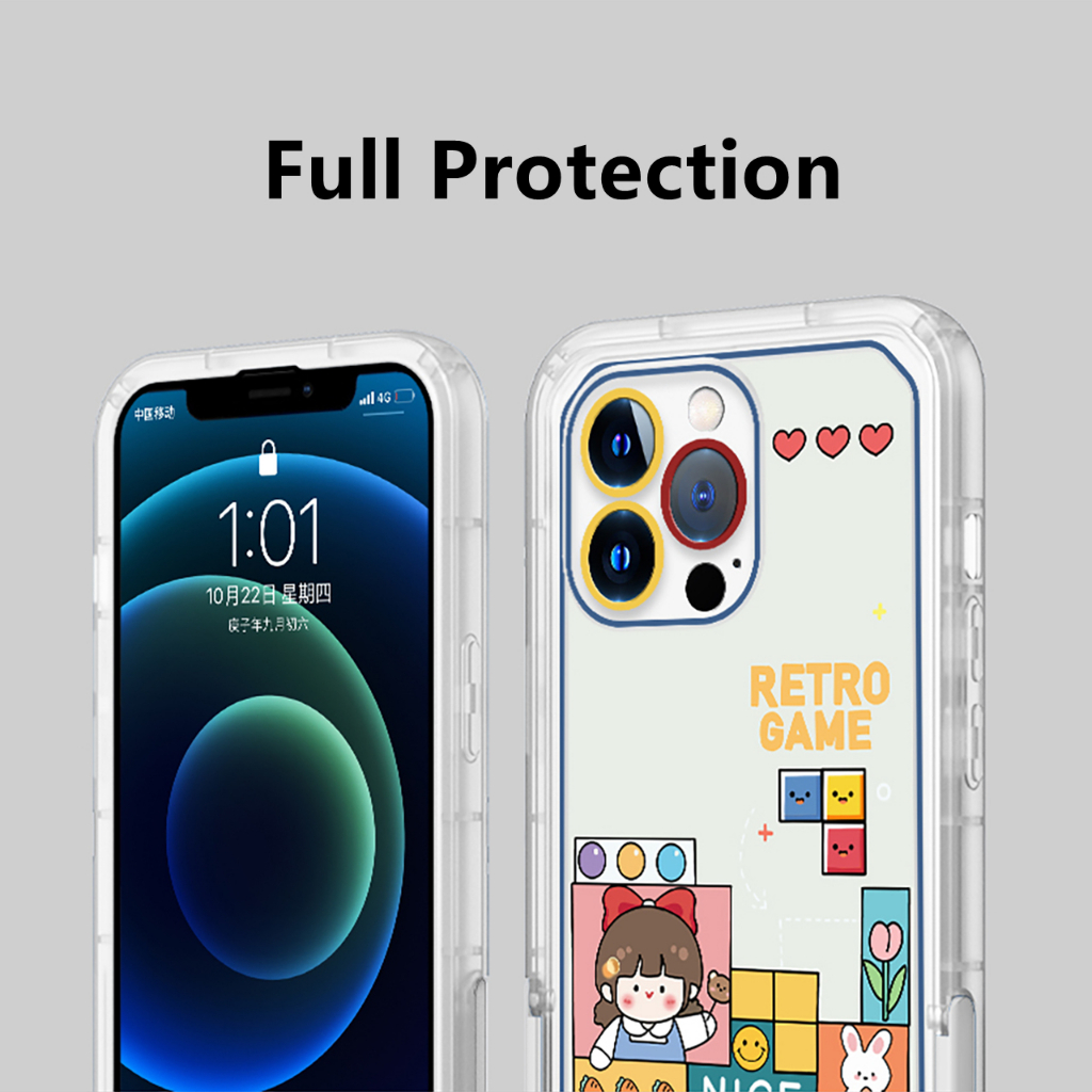 Dllencase Untuk iPhone Case Dengan Phone Holder Kompatibel Untuk Iphone14 13 Pro Max11 /12 /13/Pro/Pro Max Silikon Lembut D020