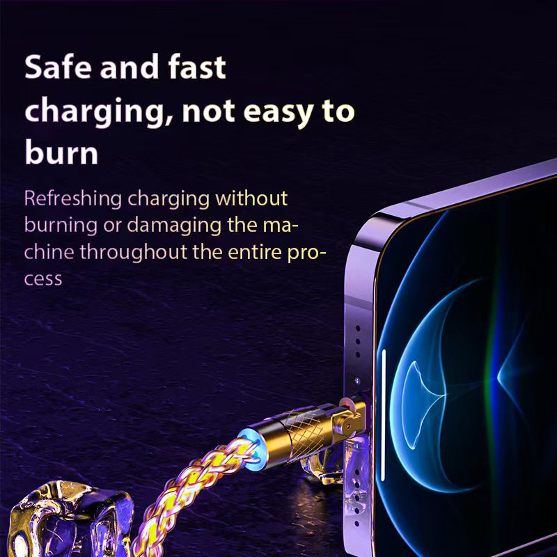 Vaorlo Rgb180° Kabel Data Pengisian Cepat Berputar Kabel Pengisian Cepat Kabel Data USB C