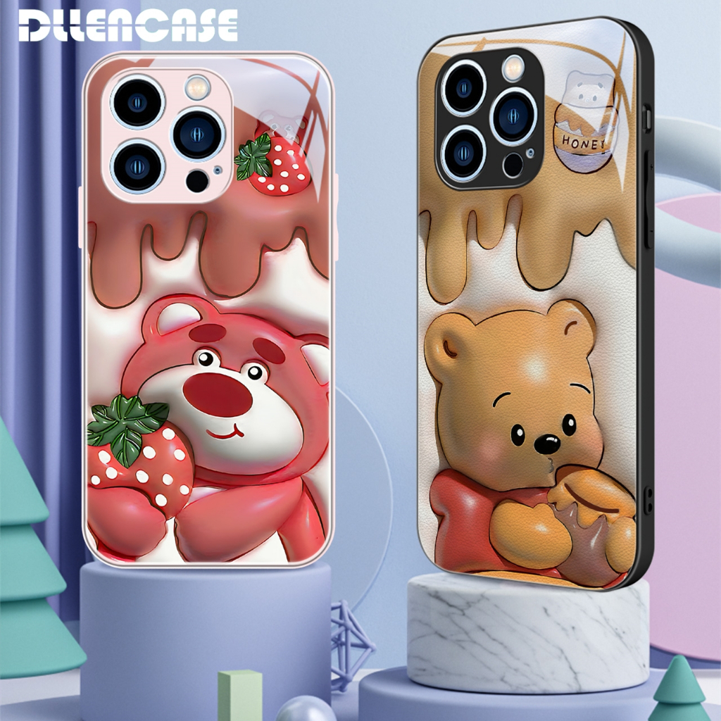 Dllencase Casing Untuk iPhone 14 Pro Max14Plus13 12 11 Bahan Kaca Tempered Case Casing Cover Pelindung Kamera C298 C299