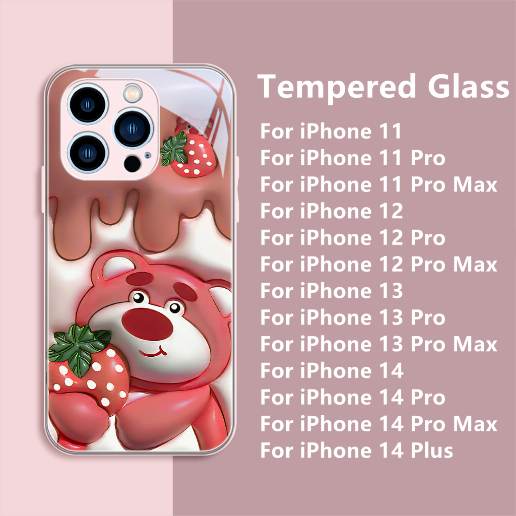 Dllencase Casing Untuk iPhone 14 Pro Max14Plus13 12 11 Bahan Kaca Tempered Case Casing Cover Pelindung Kamera C298 C299