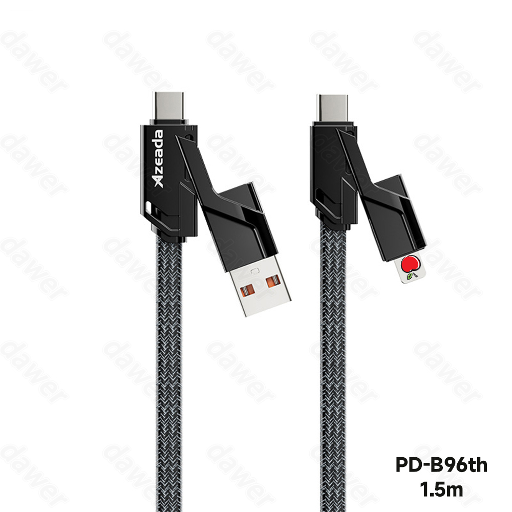 Kabel Data 4in1 Fast Charging Usb To A+Type C To Lighting+Kabel Data Tipe C Pd Fast Charging Cable Type C Lighting Untuk Android Apple