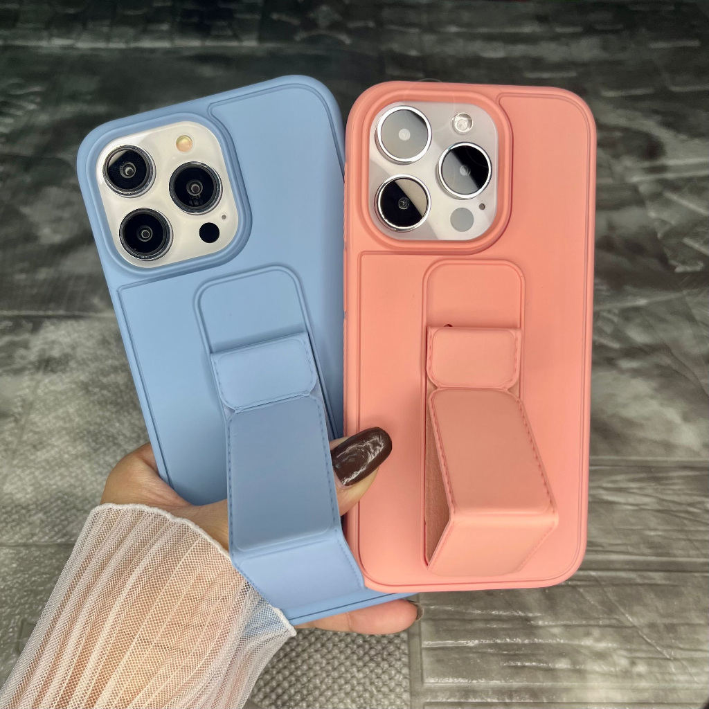 Casing iPhone 12Pro/11pro Max13/13Pro Max/iPhone 14promax Dengan Mangetic Holder Tali Lipat Tali Anti Jatuh Car Holder Stand Kickstand