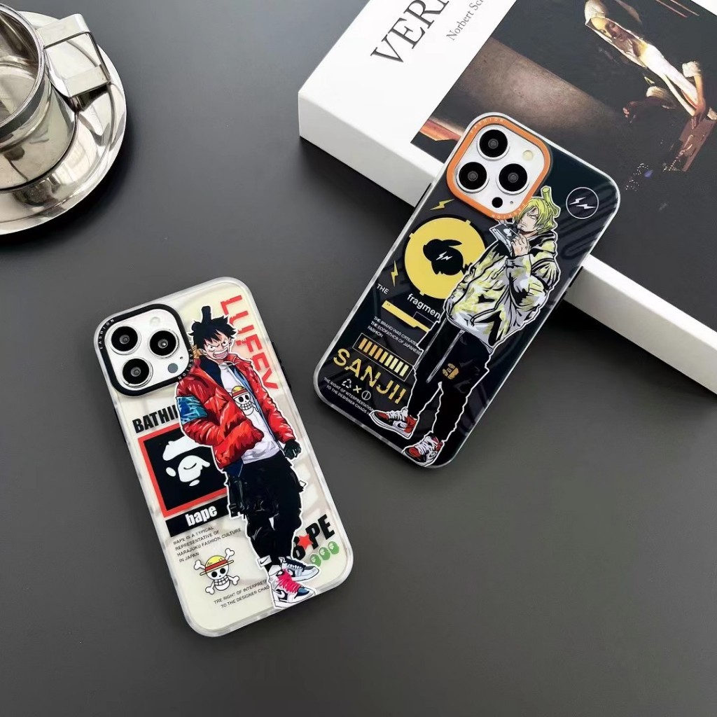 IMD material 《 ONE PIECE 》suitable for iPhone 11 all inclusive anti drop silicone case iPhone 12 13 14 Pro Max matte minimalist phone case