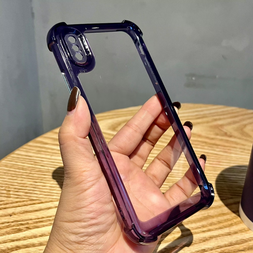 Hard Case Transparan Shockproof Cover Untuk iPhone X XR XS MAX XS 7Plus 8Plus Casing Ponsel Bening