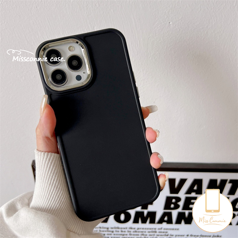 IPHONE Casing Ponsel Persegi Plating Mewah Kompatibel Untuk Iphone7 8plus14 13 11 12 Pro MAX XR X XS MAX Lembut Simple Warna Solid Macaron Warna Permen Full Cover