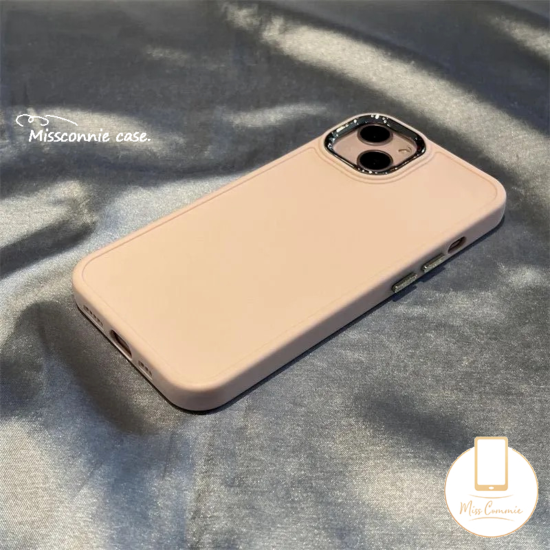 IPHONE Casing Ponsel Persegi Plating Mewah Kompatibel Untuk Iphone7 8plus14 13 11 12 Pro MAX XR X XS MAX Lembut Simple Warna Solid Macaron Warna Permen Full Cover