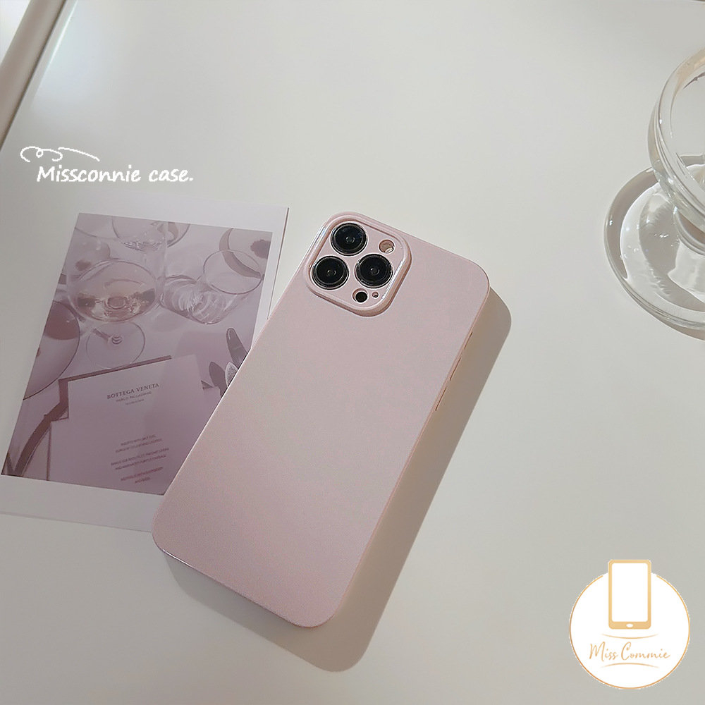 Casing Ponsel Simple Solid Glossy Kompatibel Untuk iPhone 11 Pro Max XR 78 Plus 14 13 11 12 Pro Max X XS Max Mewah Macaron Warna Permen Lembut Cover Pelindung Lensa Kamera