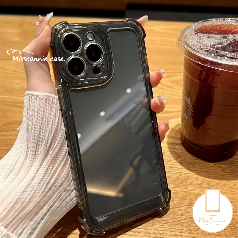 IPHONE Casing Ponsel Tombol Electroplated Plating Mewah Kompatibel Untuk Iphone11 14 13 12 Pro MAX XR 7 8 Plus X XS MAX Tahan Guncangan Sederhana Macaron Warna Permen Lembut TPU Cover