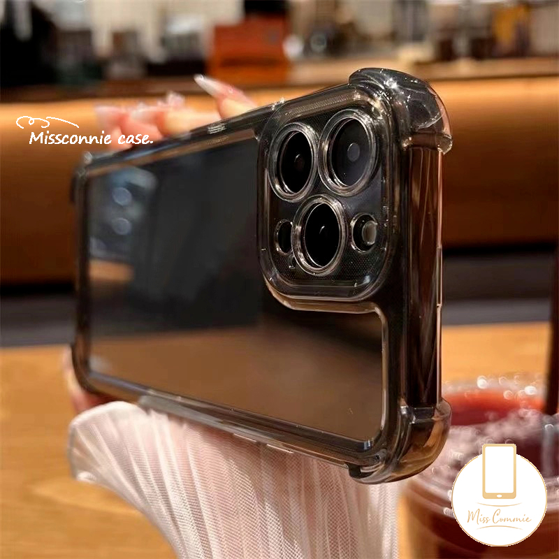 IPHONE Casing Ponsel Tombol Electroplated Plating Mewah Kompatibel Untuk Iphone11 14 13 12 Pro MAX XR 7 8 Plus X XS MAX Tahan Guncangan Sederhana Macaron Warna Permen Lembut TPU Cover