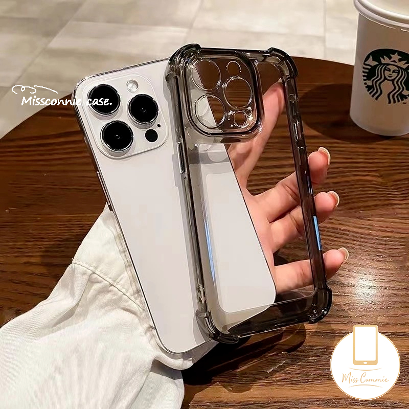 IPHONE Casing Ponsel Tombol Electroplated Plating Mewah Kompatibel Untuk Iphone11 14 13 12 Pro MAX XR 7 8 Plus X XS MAX Tahan Guncangan Sederhana Macaron Warna Permen Lembut TPU Cover