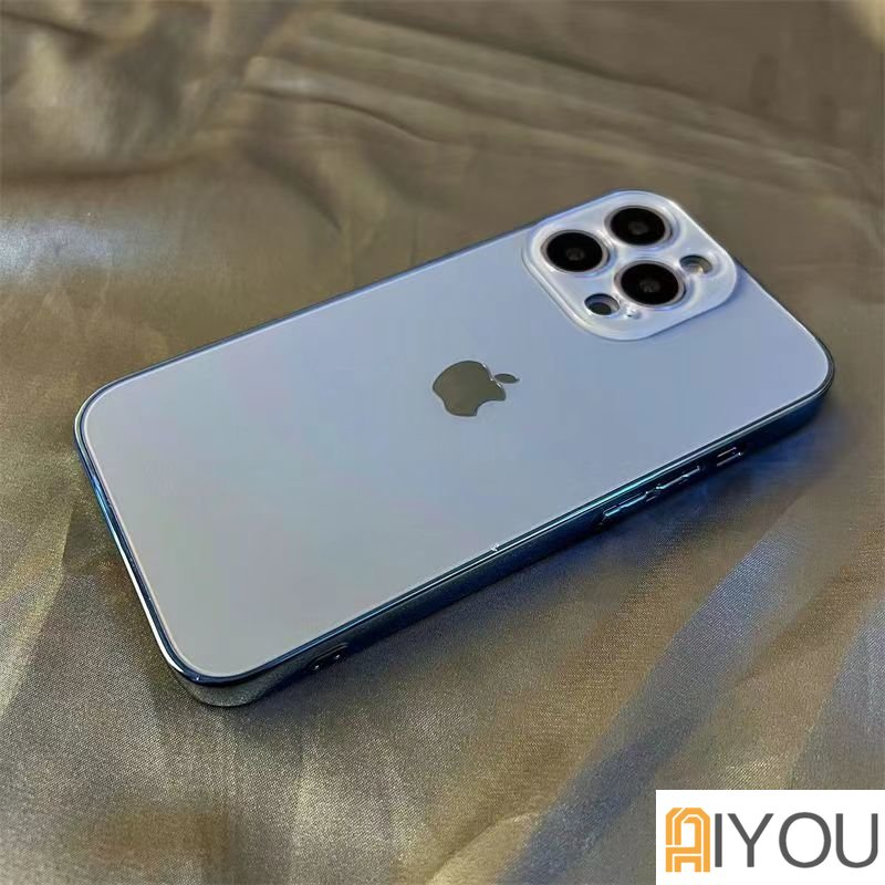 IPHONE Ag Frosted Glass Case Plating Casing PC Untuk Iphone14Plus11 13 12 Pro Max Dengan Perlindungan Lensa Penutup Belakang