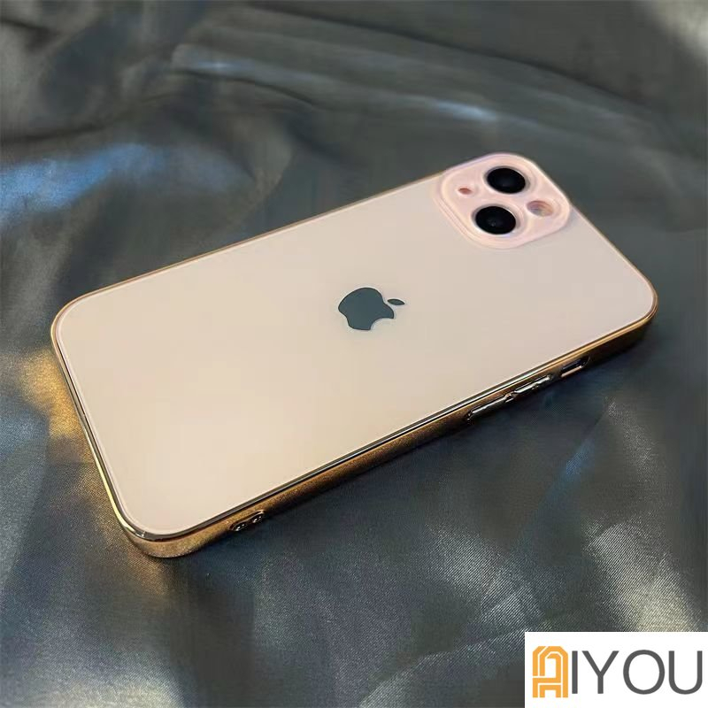 IPHONE Ag Frosted Glass Case Plating Casing PC Untuk Iphone14Plus11 13 12 Pro Max Dengan Perlindungan Lensa Penutup Belakang