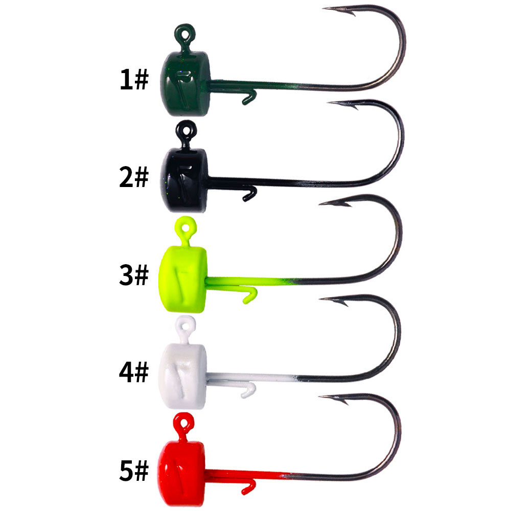 Hengjia 5Pcs Kepala Jamur Ned Rig Hook Jig Head Dengan Kait Perak 2.6g 3.4g 4.2g 7g Mengambang Umpan Lembut