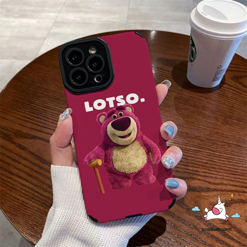 IPHONE Casing Ponsel Silikon Tekstur Kulit Mewah Lembut Kompatibel Untuk Iphone11 12 13 14 Pro Max7 8 Plus X XR XS MAX 7Plus Kartun Yang Indah Lucu Manyo Strawberry Bear Shockproof Cover