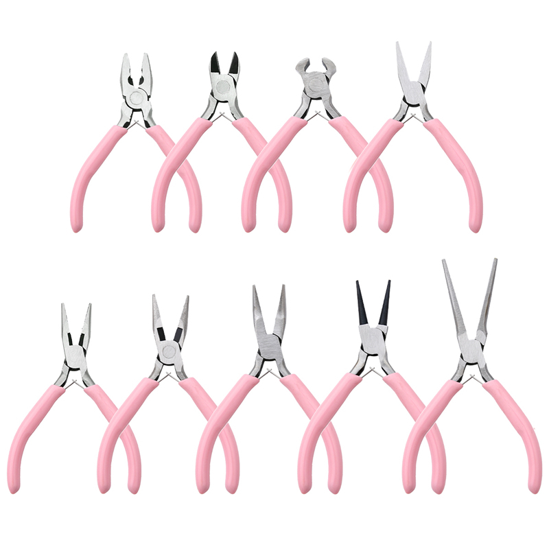 Multi-tipe Pink Non-slip Handle Splicing &amp; Fixing Jewelry Tang Tools &amp; Peralatan Kit Untuk Desain Aksesoris Perhiasan DIY