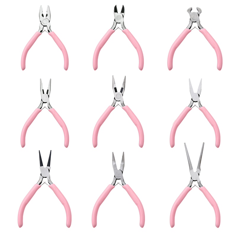 Multi-tipe Pink Non-slip Handle Splicing &amp; Fixing Jewelry Tang Tools &amp; Peralatan Kit Untuk Desain Aksesoris Perhiasan DIY