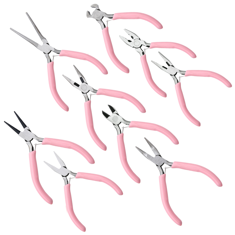 Multi-tipe Pink Non-slip Handle Splicing &amp; Fixing Jewelry Tang Tools &amp; Peralatan Kit Untuk Desain Aksesoris Perhiasan DIY