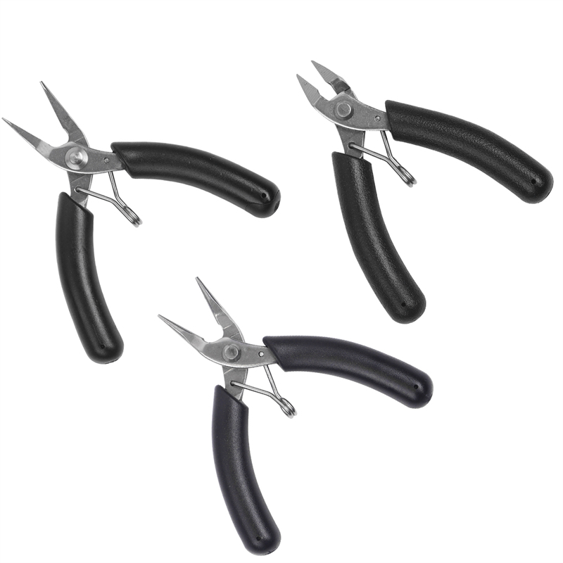 Hitam Stainless Steel Perhiasan Tang Membuat Alat Aksesoris Gunting Pinset Pembuka Cincin Kawat Cutting Bending Crochet DIY