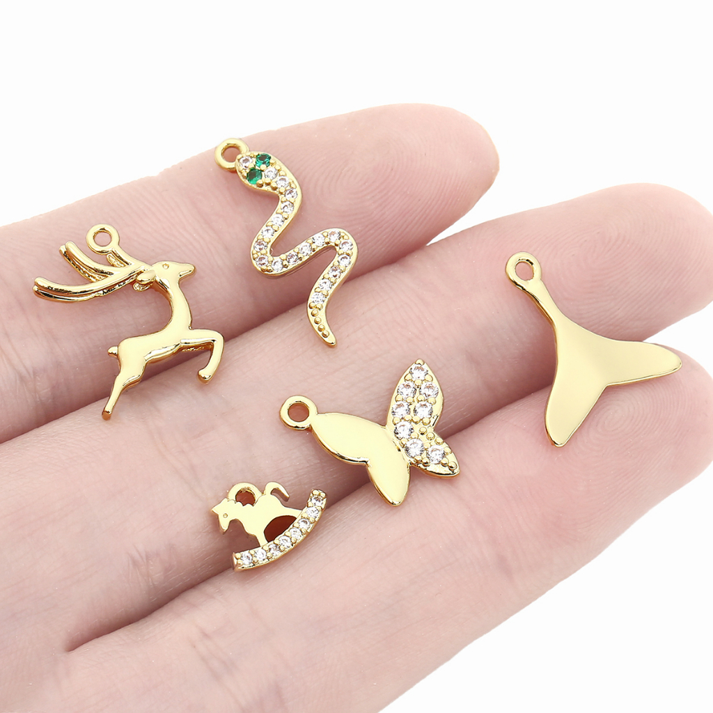 14k Emas Tembaga Elk Ikan Ekor Liontin Gelang Kalung Anting Handmade DIY Bahan Perhiasan Aksesoris