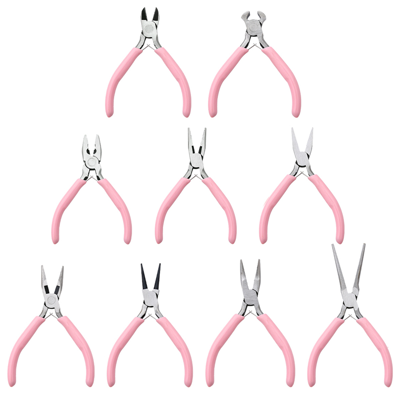 Multi-tipe Pink Non-slip Handle Splicing &amp; Fixing Jewelry Tang Tools &amp; Peralatan Kit Untuk Desain Aksesoris Perhiasan DIY