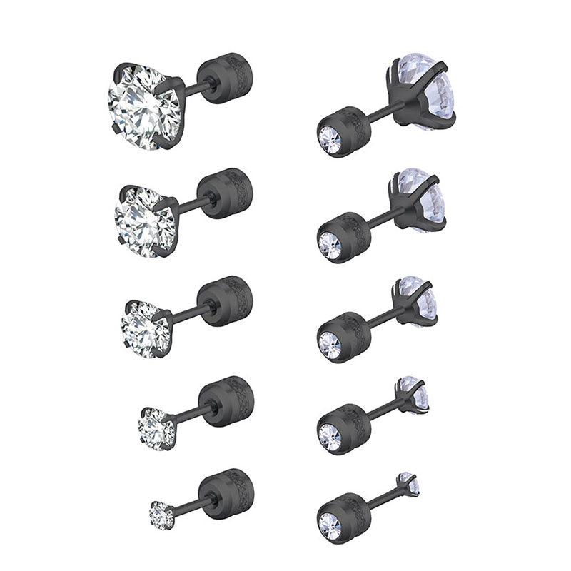 [ACKER] 2-6mm 1pasang Anting Tusuk Cubic Zirconia Titanium Stainless Diamond AAA+Zircon Untuk Wanita