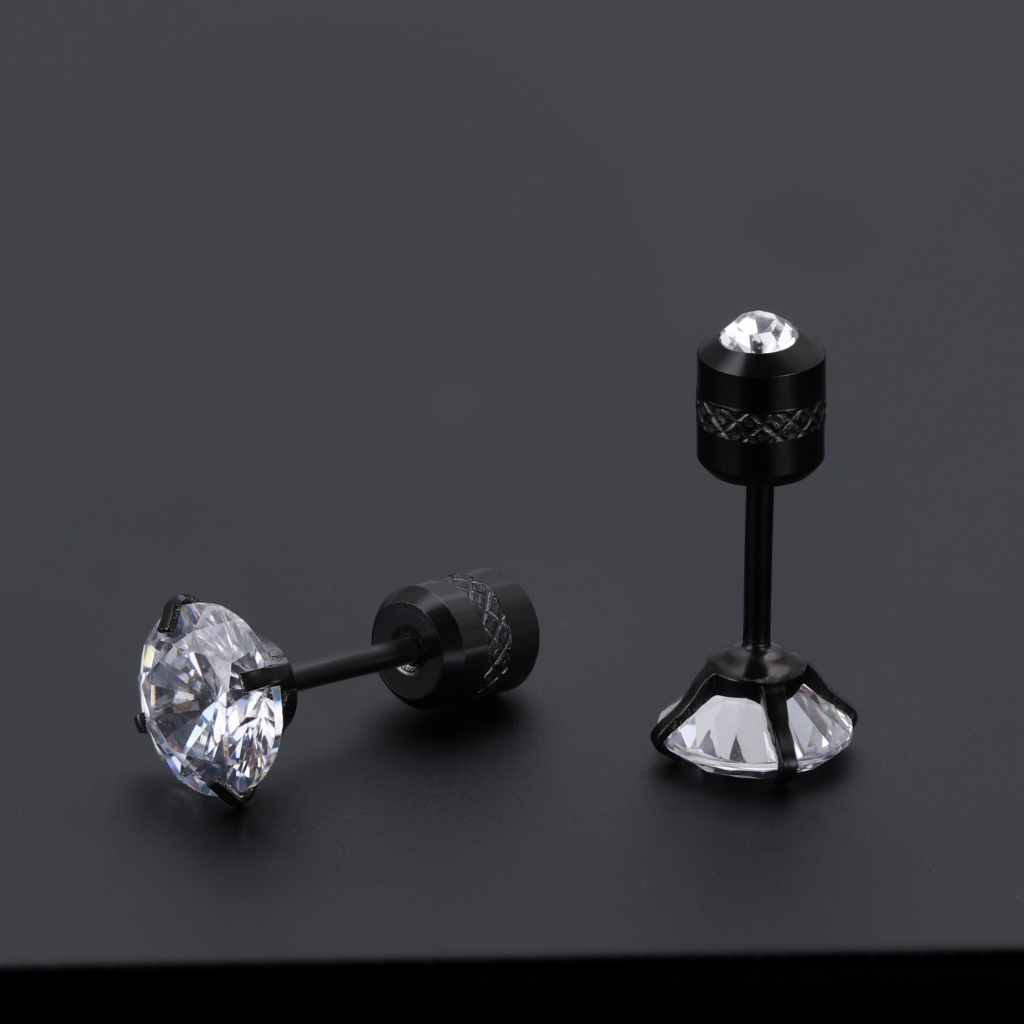 [ACKER] 2-6mm 1pasang Anting Tusuk Cubic Zirconia Titanium Stainless Diamond AAA+Zircon Untuk Wanita