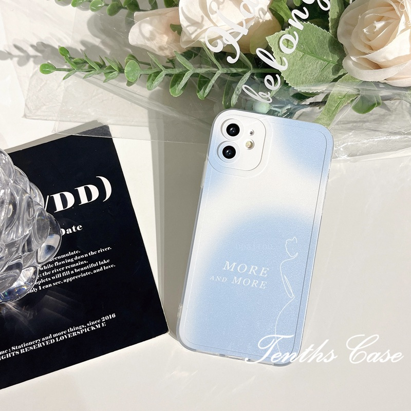 Kompatibel Untuk Iphone14 13 12 11 Pro Max X XR Xs Max8 7 6 6s Plus SE 2020 Ins Gradiasi Ungu Casing Ponsel Dengan Bracket Soft Cover