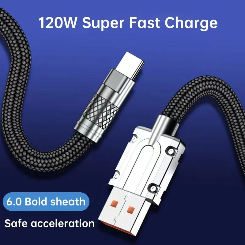 Kabel Data Fast Charge VAORLO 6A 120W Kabel Charge Super Cepat Tipe C Kabel Pengisian Cepat