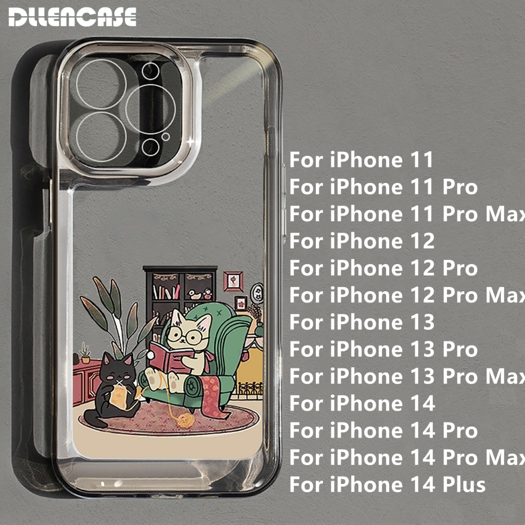 Dllencase Casing Shockproof Heavy Duty Untuk iPhone 13pro Max11 /11 Pro Max /12 /12 Pro /12 Pro Max /13 /13 Pro X XR XS Max Tidak Yellowing Clear Cover D006 D007