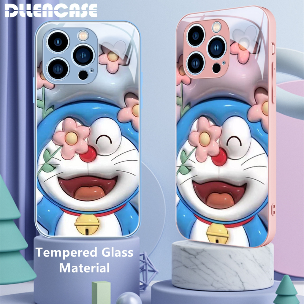 Dllencase Casing Untuk iPhone 14 Pro Max14Plus13 12 11 Bahan Kaca Tempered Case Casing Cover Pelindung Kamera D090 D091