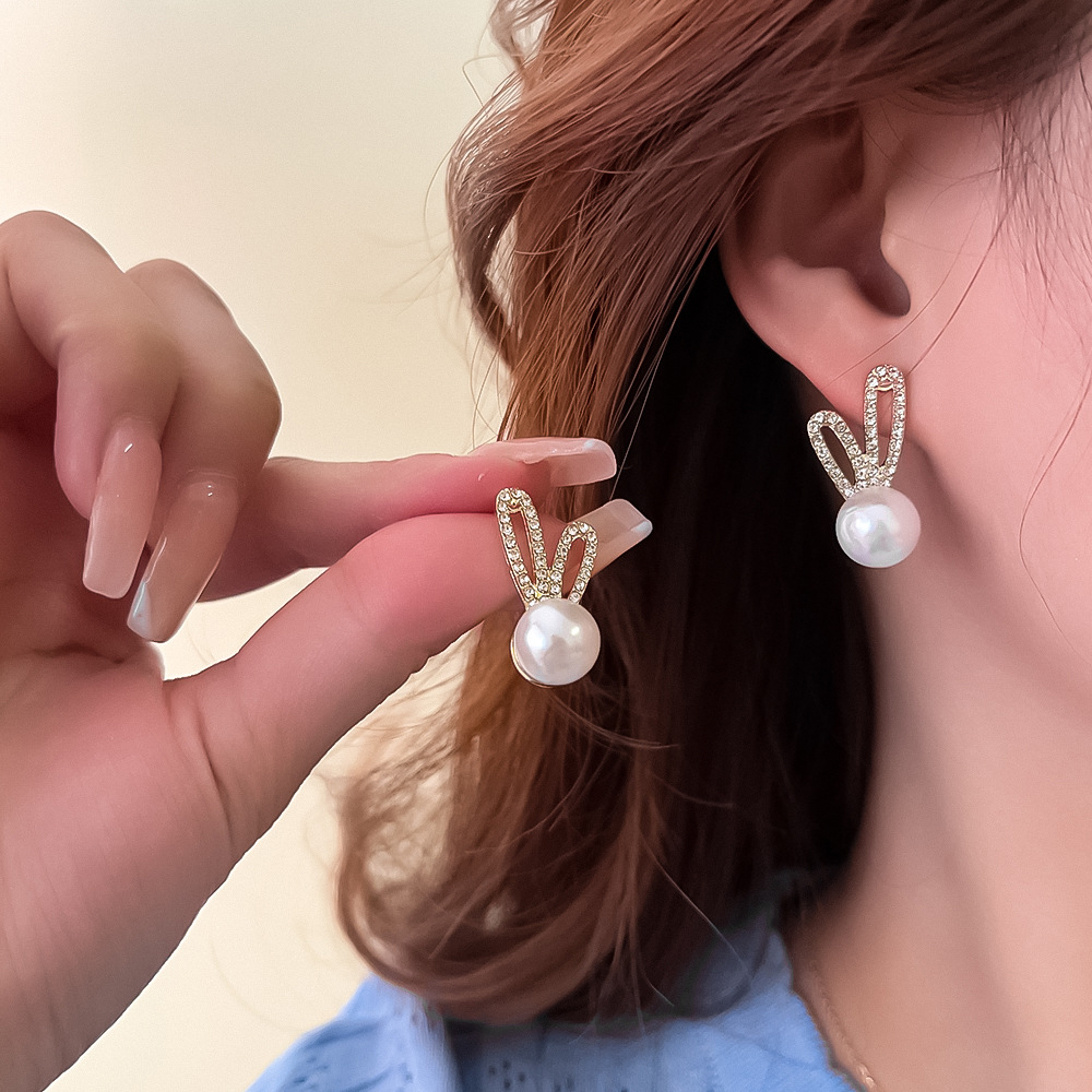 Xiaoboacc S925 Perak Jarum Anting Mutiara Sederhana Untuk Wanita Fashion Liar Stud Earring