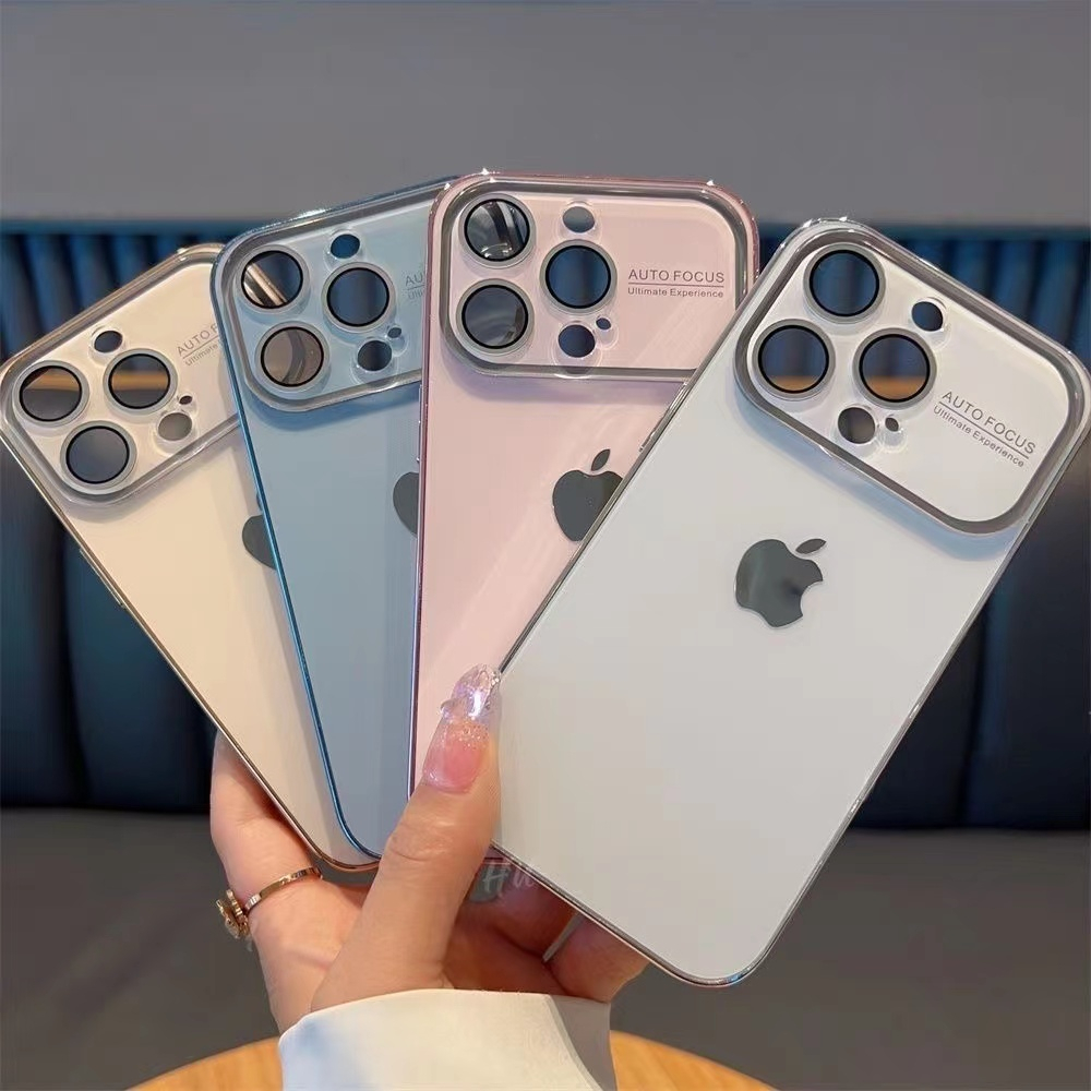 Kualitas Tinggi Plating original PC texture Phone Case iPhone 14 Pro Max 13 Pro Max 12 Pro Max 11 Pro Max Lensa Terpasang film Pencegah Jatuh Casing