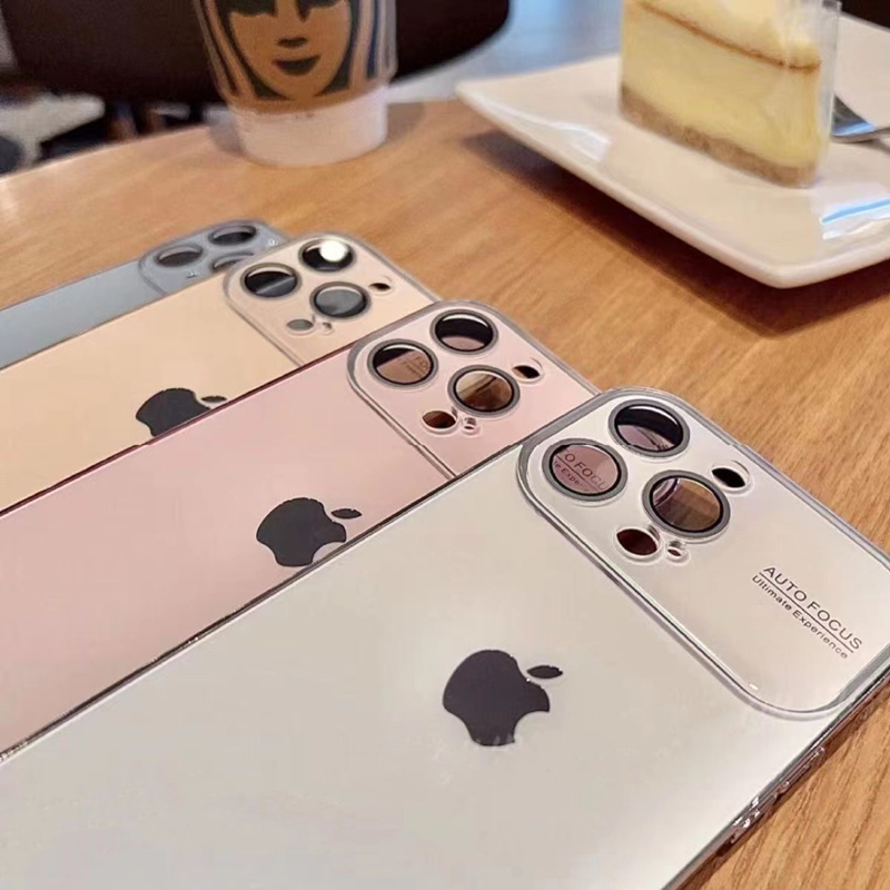 Kualitas Tinggi Plating original PC texture Phone Case iPhone 14 Pro Max 13 Pro Max 12 Pro Max 11 Pro Max Lensa Terpasang film Pencegah Jatuh Casing