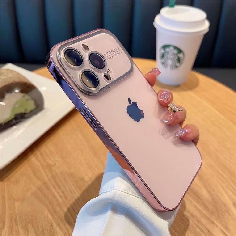 Kualitas Tinggi Plating original PC texture Phone Case iPhone 14 Pro Max 13 Pro Max 12 Pro Max 11 Pro Max Lensa Terpasang film Pencegah Jatuh Casing