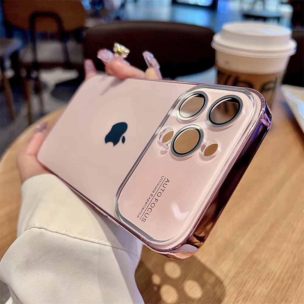 Kualitas Tinggi Plating original PC texture Phone Case iPhone 14 Pro Max 13 Pro Max 12 Pro Max 11 Pro Max Lensa Terpasang film Pencegah Jatuh Casing