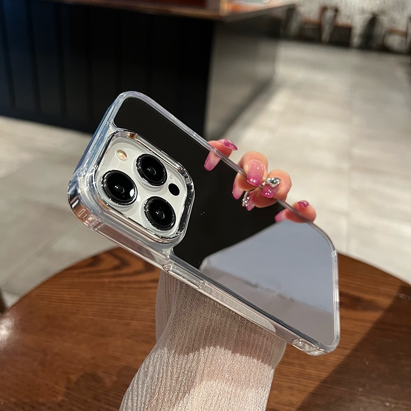 Anti falling mirror makeup mirror iPHONE 14 13 12 11 Pro Max X XR XS MAX popular net red 14 plus new simple protective CASE