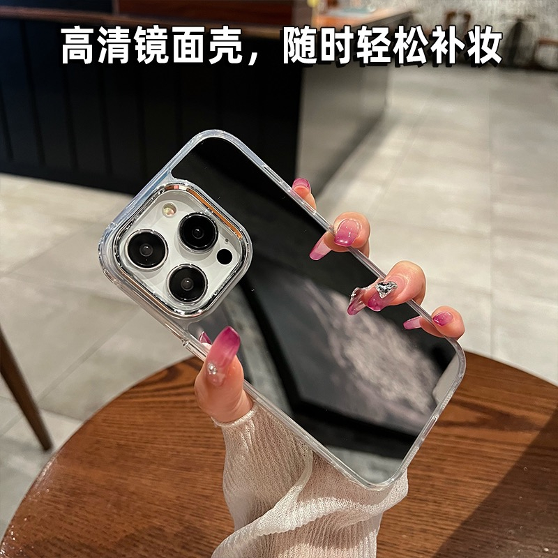 Anti drop mirror case suitable for iPhone 14, 13, 12, 11 Pro Max X XR XS Max popular internet celebrity 14 Plus new simple protective case