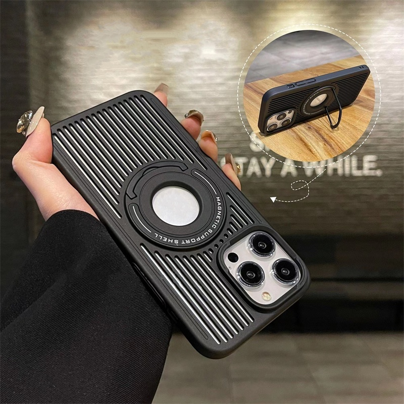 Casing Tahan Guncangan Mewah Iphone 14 Pro Max Casing Magnet Ultra Tipis Kompatibel Untuk Iphone12 13 14 Pro Max Magnetic Heat Disipation Holder Phone Cover