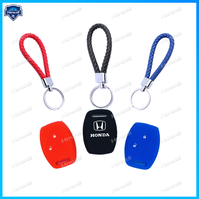 [COD]Silicone SARUNG KUNCI MOBIL Honda 2 Button CR-V Fit Pilot Accord Civic with FREE chain