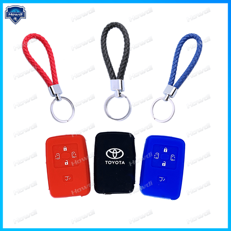 [COD]Silicone SARUNG KUNCI MOBIL Toyota Alphard Vellfire Estima Remote Smart Key with FREE chain