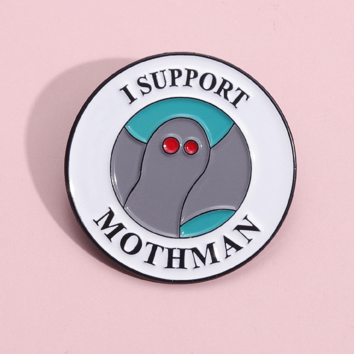 I Mendukung Mothman Enamel Pin Bros DIY Ransel Lencana Kerah Lapel Pin Hadiah Perhiasan Kartun Bros Aksesoris