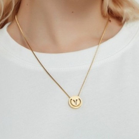 Kalung Liontin Huruf Alfabet Anti Karat Lapis Emas Inisial Choker Wanita Perhiasan Aksesoris