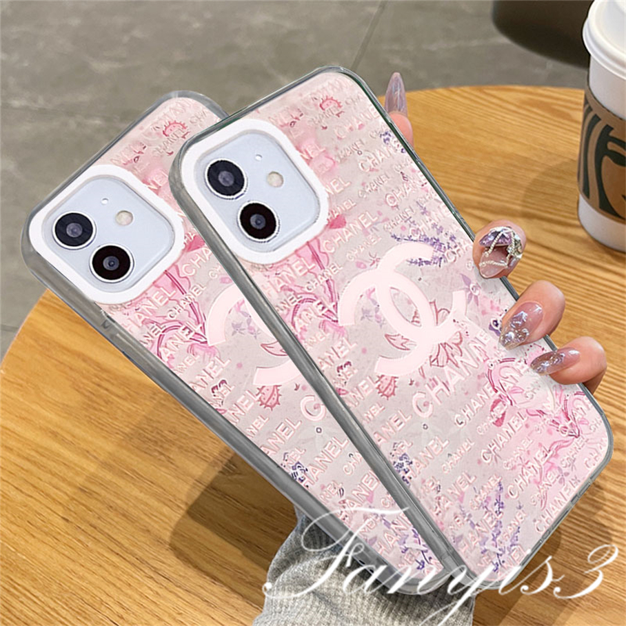 Compatible For IPhone 14 13 12 11 Pro Max X XR Xs Max 8 7 Plus SE 2020 Kompatibel Untuk Mewah Panas Perak Pink IMD Laser Gradiasi Ponsel Case TPU Lembut Shockproof Cover Pelindung