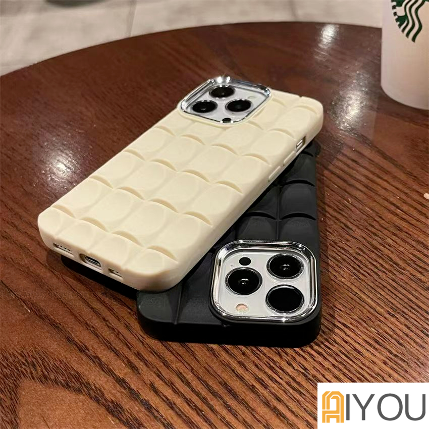 IPHONE Casing Ponsel Matte Motif Anyaman 3D Kompatibel Untuk Iphone14 13 12 11 Pro Max X XS XR 87 Plus Dust Resistan Bumper Soft TPU Back Cover