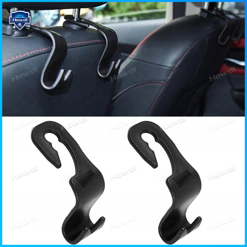 Universal Car Seat Back Hook Headrest Gantungan Tas Mobil Pouch Gantungan Baju Kait Duarable Pengikat Klip Set