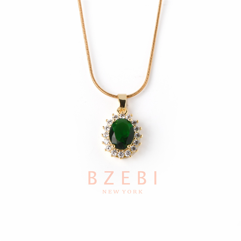 Bzebi Kalung Emas 18k, Kalung Baja Titanium, Kalung Liontin Berlian, Anti Karat, Aksesoris Fashion Wanita Perhiasan Gaya Korea, Hadiah Ulang Tahun 1228st